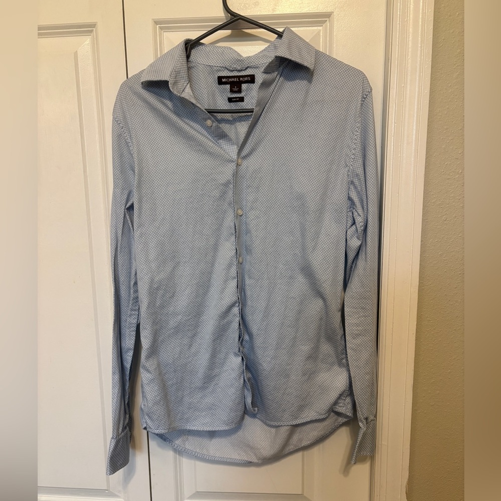 Michael Kors Blue Button Down Dress Shirt